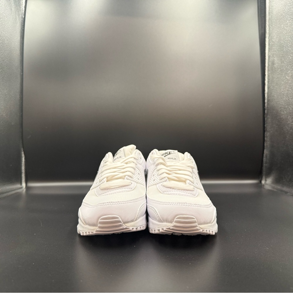 Nike Air Max 90 White Sneakers with Black Swoosh - Picture 3 of 5